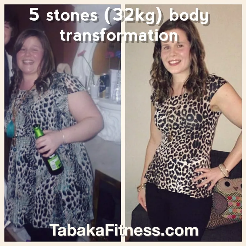 Progress photos of Alana, who lost five stone with personal training
