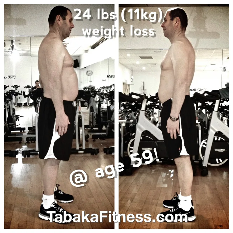 Progress photo of Derek, aged 59, after personal training