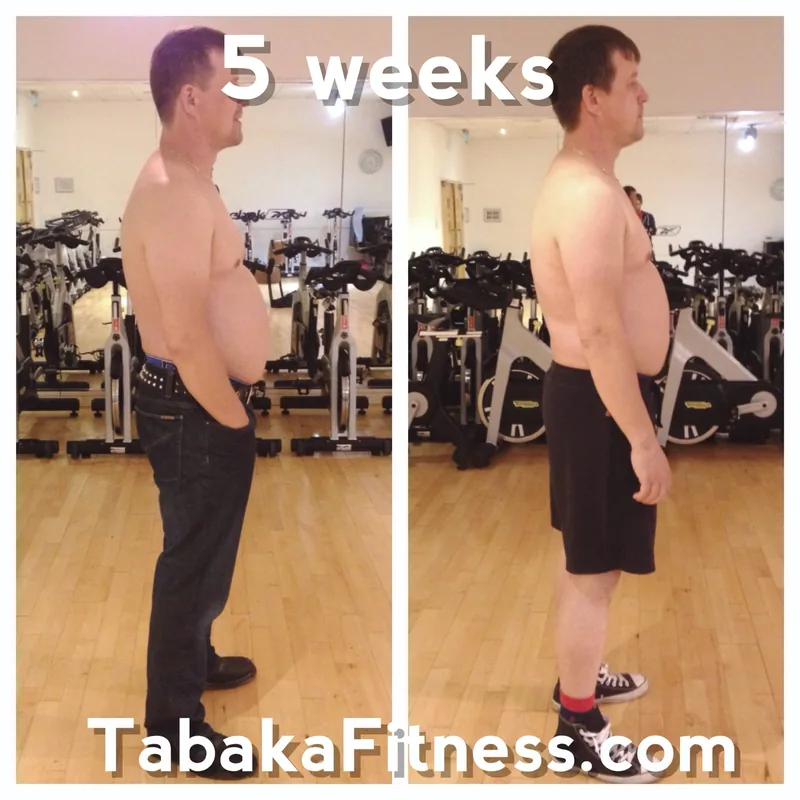 Progress photo of Robert, aged 47, after five weeks of training